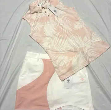 새상품 데상트 골프 여성용 셋업 L 피케 셔츠 반팔 스커트