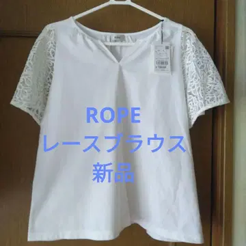 ROPE 화이트 레이스 소매 블라우스 38
