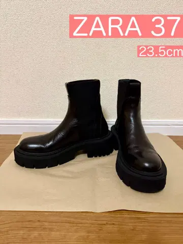 ZARA 사이드 고어 부츠 37 블랙