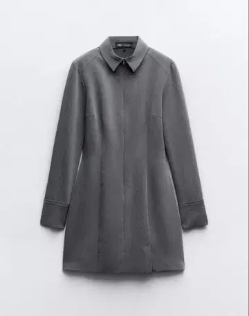 ZARA 그레이 긴팔 셔츠 원피스 M