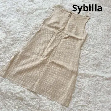 Sybilla 슬리브리스 원피스 베이지 여성용 빅 사이즈 40