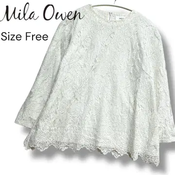 새상품급 Mila Owen 등 지퍼 레이스 상의 프리