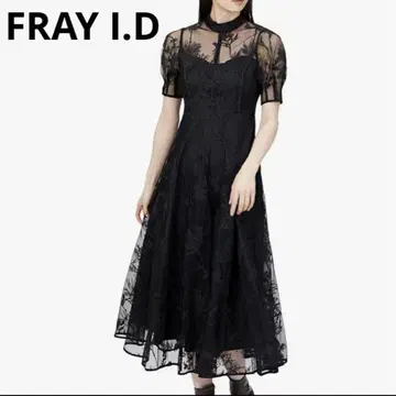 FRAY I.D 자수 드레스 롱 원피스 레이스 블랙 결혼식