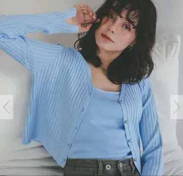 [미사용 새상품] 티티베이트 치비 실버 버튼 리브 니트 가디건 세트
