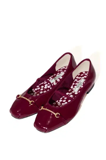 Herlipto Cherry-Patterned MaryJane Flats