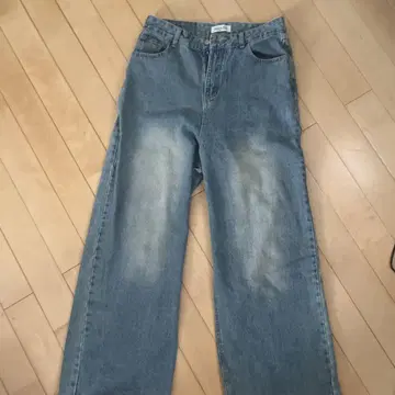 MENES 라이트 블루 와이드 레그 데님