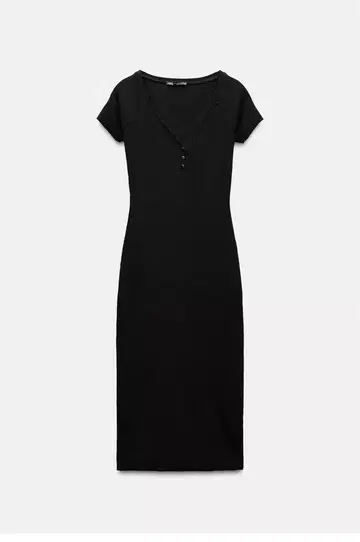 ZARA 리브 미디 원피스 S
