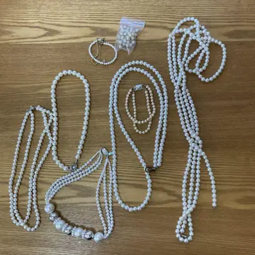 N71 모음 목걸이 펄 HANAE SILVER 페이크 있음