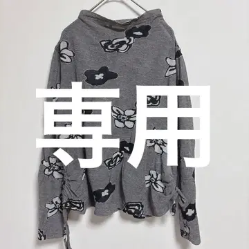 면 50% [ 지우 ] 하이넥 상의 40 꽃무늬 그레이/블랙 비침