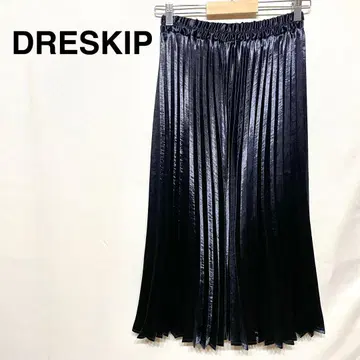 DRESKIP 플레어 스커트 아코디언 플레어 타입 롱 기장