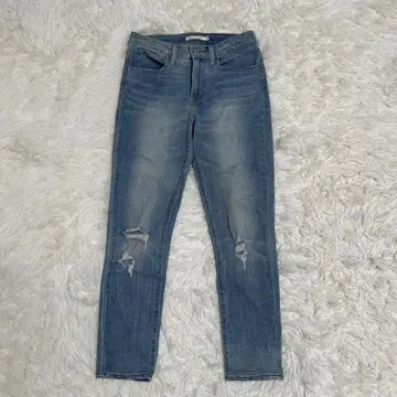 Levi's 리바이스 하이라이즈 스키니 데미지 데님 팬츠 블루