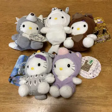 레어 홋카이도 한정 레트로 키티 볼체인 봉제 인형