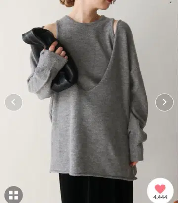select MOCA by son 레이어드 딥 V넥 루즈 니트