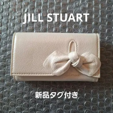 JILL STUART 펄 화이트 리본 키케이스