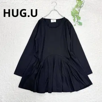 HUG.U* 블랙 페플럼 티셔츠 튜닉 *프리 사이즈