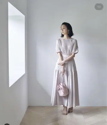 snidel 린넨 라이크 플리츠 원피스