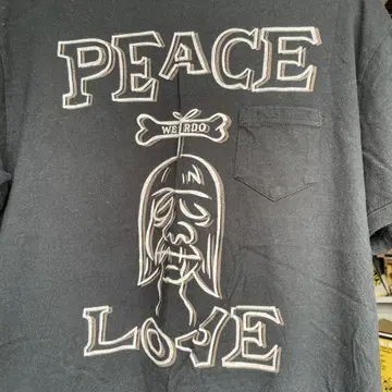 WEIRDO PEACE LOVE 티셔츠 블랙