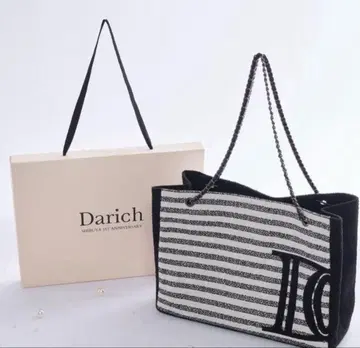 Darich DD 로고 트위드 토트백