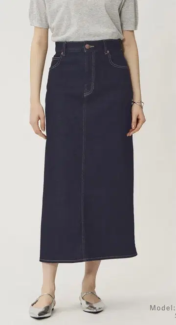 플라스테 데님 내로우 스커트 L 사이즈