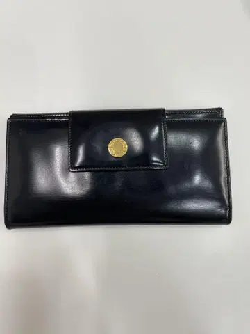 불가리 블랙 가죽 장지갑 버튼식