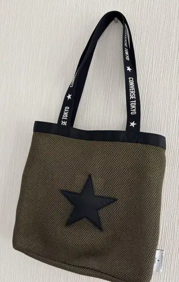 CONVERSE TOKYO 메쉬 토트백 올리브