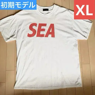 XL WIND AND SEA 티셔츠 로고 화이트 빨간색 윈드앤씨 LOGO