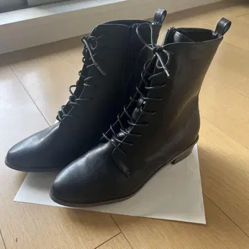 [ 졸업식에 추천 ] 26cm 하카마 블랙 가죽 레이스업 부츠