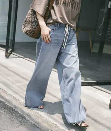 미사용 새상품 스픽앤스팬 5 1/2 SOFT DRAWSTRINGDENIM