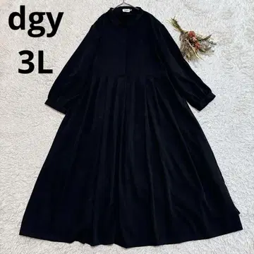 [ 빅 사이즈 ] 데코 컴퍼니 Dgy 카라 부착 긴팔 롱 원피스 3L