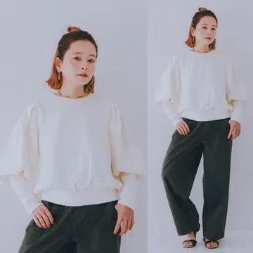 [ 새상품 ] 타카야마 나오코 씨 콜라보 EiiS 퍼프 슬리브 풀오버