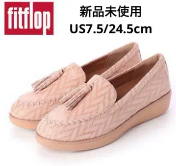 [미사용 새상품] 핏플랍 로퍼 US7.5/24.5cm 천연 가죽 통굽