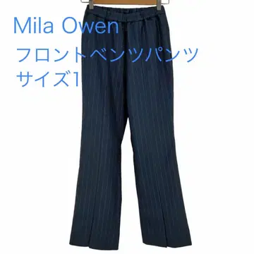 Mila Owen 허리밴딩 프론트 벤츠 팬츠 네이비 스트라이프