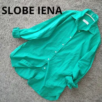 [새상품급] SLOBE IENA 린넨 셔츠 면린넨 레귤러 셔츠 그린