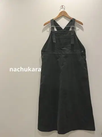 nachukara 살로펫 오버롤 스커트 코듀로이 다크 그린