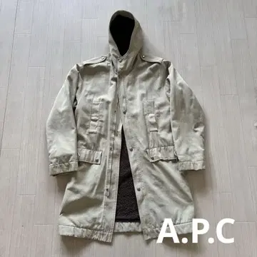 A.P.C 90s 프랑스제 후데트 보아 안감 코트