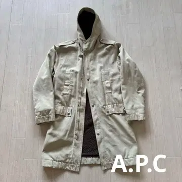 A.P.C 90s 프랑스제 후데트 보아 안감 코트