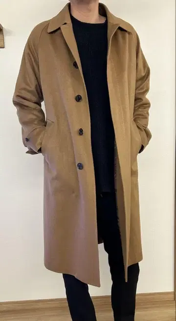 카멜 캐시미어 100% 코트