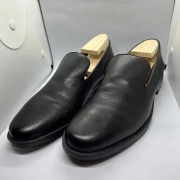 [ 천연 가죽 슬립온 슈즈 26.5cm 블랙 가죽 신발 심플 비즈니스 ]