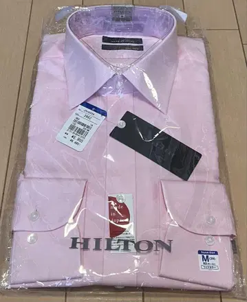 [ 새상품 미사용 ] HILTON 긴팔 와이셔츠 핑크 무지 39-82