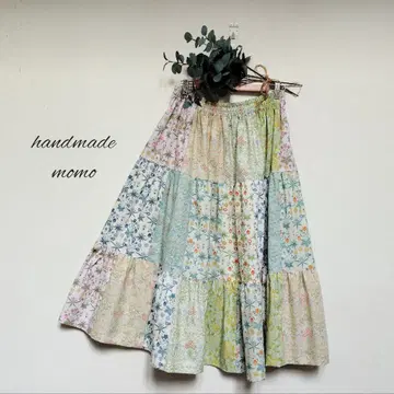 handmade 윌리엄 모리스 원단 패치워크 캉캉 스커트 free
