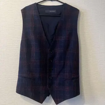 TAGLIATORE 베스트 네이비 레드 체크 이탈리아제
