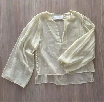 TODAYFUL 시스루 상의 Light Yellow