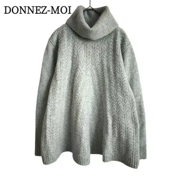 2342 새상품급 DONNEZ-MOI 플레어 케이블 니트 M-L