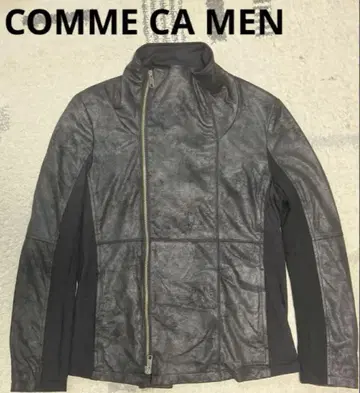 COMME CA MEN 합성 피혁 자켓 그레이