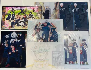 주술회전 클리어 파일 8장 꽃놀이 병풍풍 색지 세트