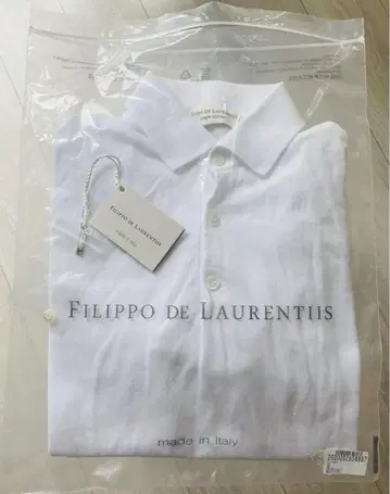 Filippo de Laurentiis 화이트 흰색 피케 셔츠 필리포