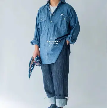 케네스 필드 샴브레이 풀오버 셔츠