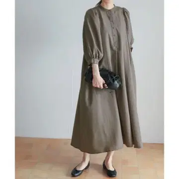 볼륨 슬리브 플레어 원피스