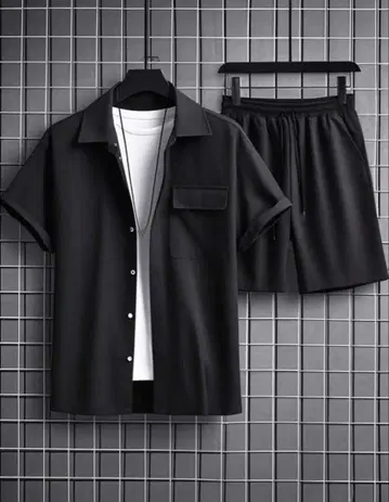 블랙 캐주얼 셋업 XL
