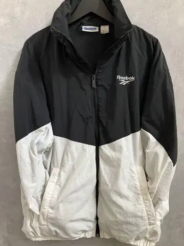 Reebok 나일론 자켓 블랙/화이트